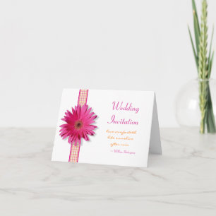 Pink Gerbera Daisy Wedding Einladungskarte