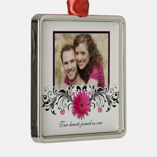 Pink Gerbera Daisy Wedding Liebe Gefallen Ornament (Rechts)