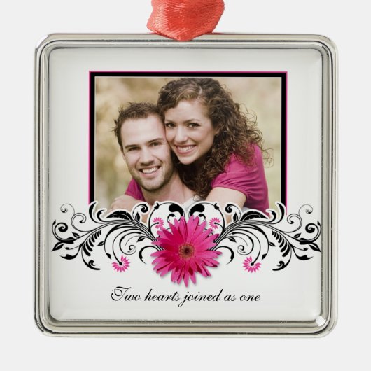 Pink Gerbera Daisy Wedding Liebe Gefallen Ornament (Vorne)