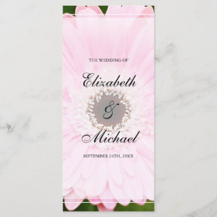 Pink Gerbera Daisy Wedding Program Programm