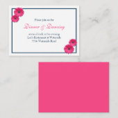 Pink Gerbera Daisy Wedding Reception Card Begleitkarte (Vorne/Hinten)