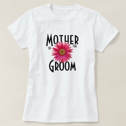Pink Gerbera Daisy / Wedding T-Shirt (Design vorne)