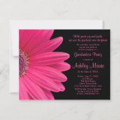 Pink Gerbera Foto Abschluss Einladung (Rückseite)