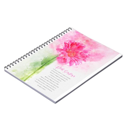 Pink Gerbera Notizblock (Linke Seite)