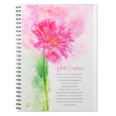 Pink Gerbera Notizblock (Vorderseite)