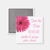 Pink Gerbera Save the Date Magnet (Vorderseite/Rückseite)