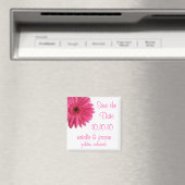 Pink Gerbera Save the Date Magnet (In Situ (Geschirrspüler))