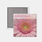 Pink Gerbera ・ Speichern Sie das Datum Magnet (Vorderseite/Rückseite)