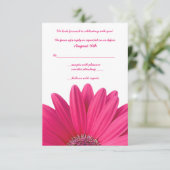 Pink Gerbera Wedding Repair Card RSVP Karte (Stehend Vorderseite)