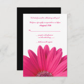 Pink Gerbera Wedding Repair Card RSVP Karte (Vorne/Hinten)