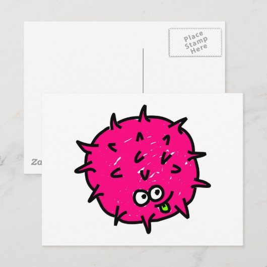 Pink Germ Postkarte (Vorne/Hinten)