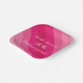 Pink gestreifte Teller, 50. Geburtstagsparty Pappteller (Gewinkelt)