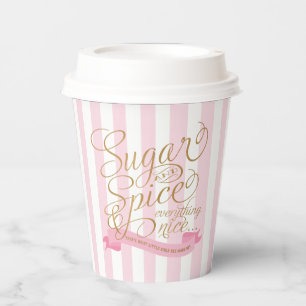 Pink gestreifter Zucker und Spice Baby Girl Babydu Pappbecher