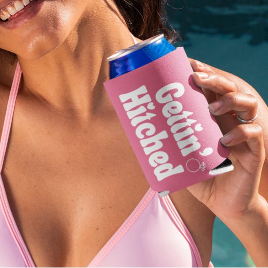 Pink "Gettin’ Hitched" Junggeselinnen-Abschied Sel Dosenkühler
