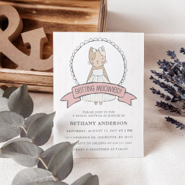 Pink Getting Meowied Cat Theme Brautparty Einladung
