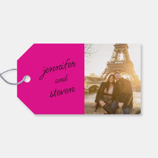 Pink Gevor Anspruchsberechtigtes Brautparty Geschenkanhänger (Rückseite Horizontal)