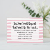 Pink Gezeichnet Stripe Babydusche bringen eine Buc Einladung (Stehend Vorderseite)