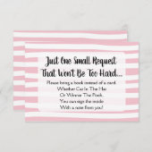 Pink Gezeichnet Stripe Babydusche bringen eine Buc Einladung (Vorne/Hinten)