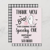 Pink Ghost Boo Halloween Geburtstag Danke Karte (Vorne/Hinten)