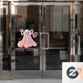 Pink Ghost Boo Happy Halloween Window Cloning Fensteraufkleber (Büro Tür)