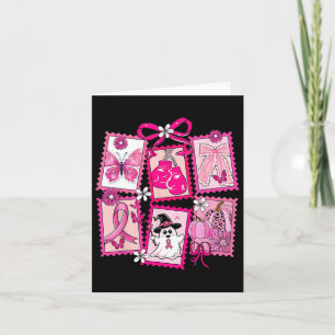 Pink Ghost Coquette Bow Halloween Breastkrebs Aw Karte