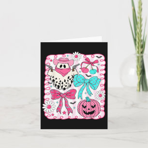 Pink Ghost Coquette Bow Halloween Western Cowgirl Karte