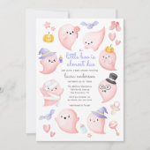 Pink Ghost ein wenig Boo ist fast passend Baby Dus Einladung (Vorderseite)