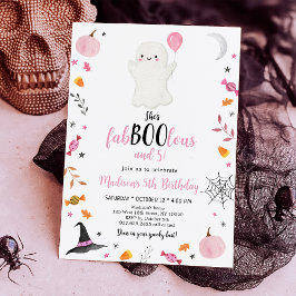 Pink Ghost Fab-boo-lous und Five Birthday Einladung