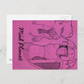 Pink Ghost Girl und Angry Bear Postkarte (Vorne/Hinten)