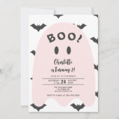 Pink Ghost Halloween 2. Geburtstag Einladung (Vorderseite)