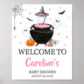 Pink Ghost Halloween Baby Braut Willkommen Poster (Vorne)