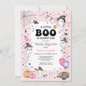 Pink Ghost Halloween Boo Girl Baby Dusche Einladung (Vorderseite)