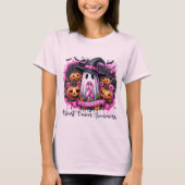 Pink Ghost Halloween Breast Cancer Awareness T-Shi T-Shirt (Vorderseite)