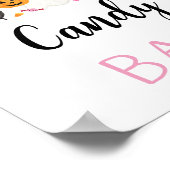 Pink Ghost Halloween Candy Bar Party Sign Poster (Ecke)