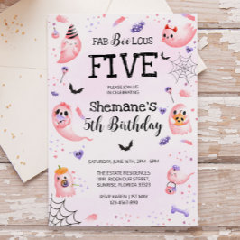 Pink Ghost Halloween Geburtstagseinladung Einladung