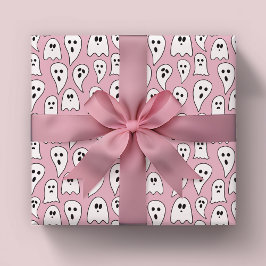 Pink Ghost Halloween Geschenkpapier Set