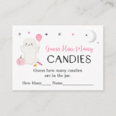 Pink Ghost Halloween Guess Wie viele Spiel Begleitkarte (Vorderseite)