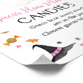 Pink Ghost Halloween Guess Wie viele Spiel Poster (Ecke)