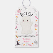 Pink Ghost Halloween-Leckerei Geschenkanhänger (Vorderseite)