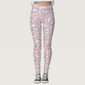 Pink Ghost Halloween Leggings (Vorderseite)