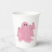 Pink Ghost Halloween Paper Cups Pappbecher (Vorderseite)