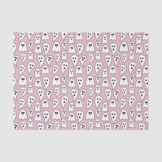 Pink Ghost Halloween Seidenpapier (Vorderseite)