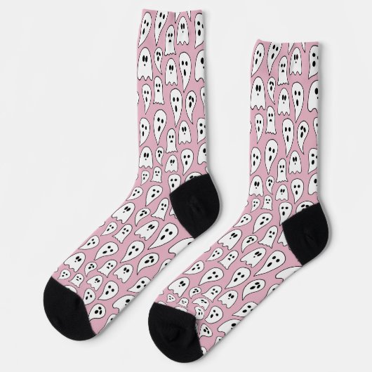 Pink Ghost Halloween Socken (Linkes Detail)