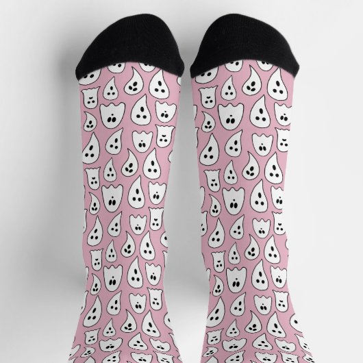 Pink Ghost Halloween Socken (Oben)