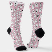 Pink Ghost Halloween Socken (Gewinkelt)