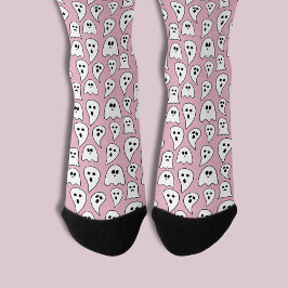 Pink Ghost Halloween Socken