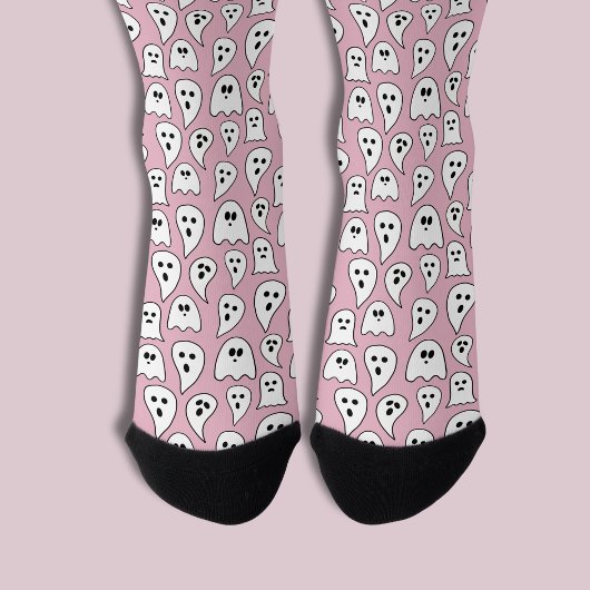 Pink Ghost Halloween Socken