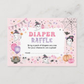 Pink Ghost Halloween Spooky Boo Diaper Raffel Begleitkarte (Vorderseite)