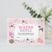 Pink Ghost Halloween Spooky Boo Diaper Raffel Begleitkarte (Stehend Vorderseite)