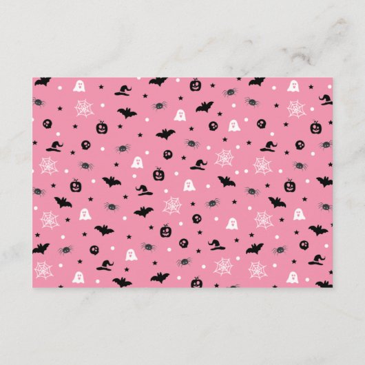 Pink Ghost Halloween Spooky Boo Diaper Raffel Begleitkarte (Rückseite)